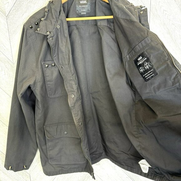 Vans Drill Chore Coat Mens Size XL Black Custom Studded Punk Emo Grunge Rocker - Picture 8 of 10